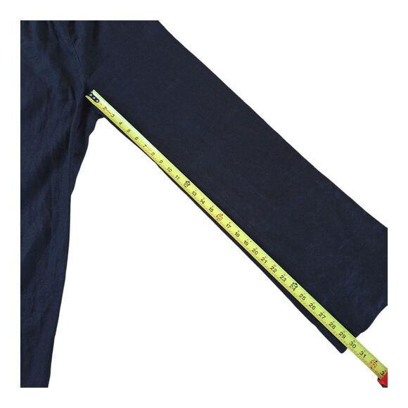 Chico's 100% Linen Pant Black Pull On Wide Leg Back Pockets size 1 S 8 10 Long - Picture 10 of 16